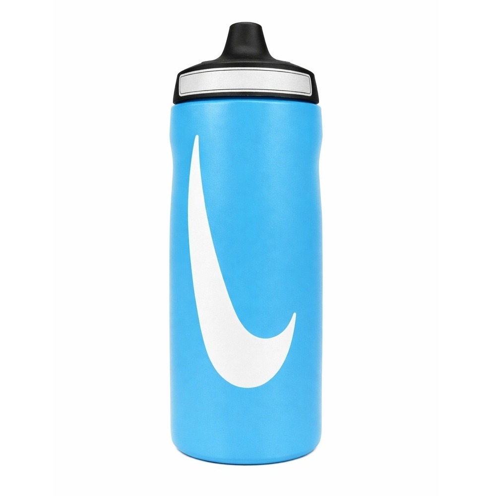 Nike Sport Water Bottle 24 oz Blue Swoosh Squeeze Top BPA Free 'NEW NEVER USED'